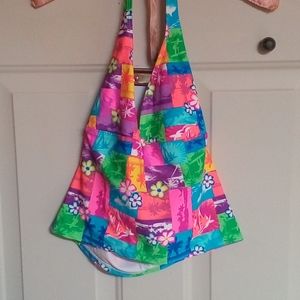 Tropical print swimsuit top size16.5